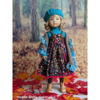 Tenue Mademoiselle Forêt pour poupée Little Darling - Magda Dolls Creations