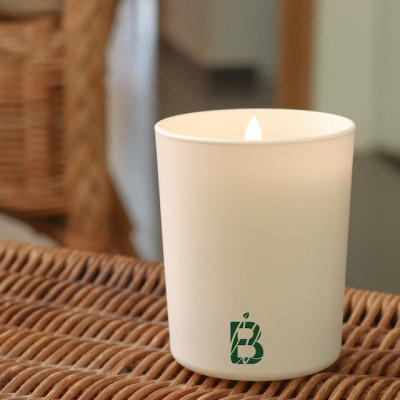 Natural Mint Scented Candle - White Candle