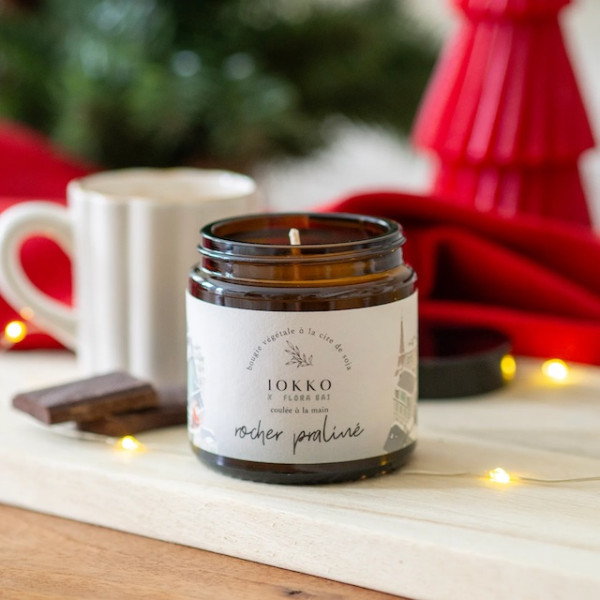 Bougie parfumée naturelle Rocher Praliné - Iokko