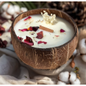 Handmade scented candle, white lotus and cotton - luminous
