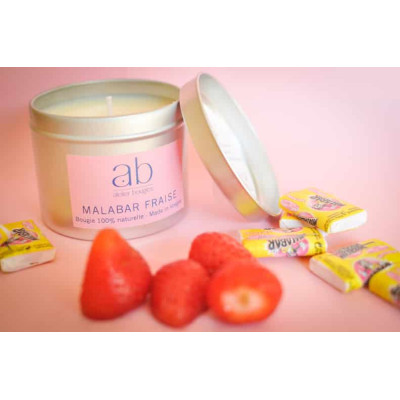 Bougie artisanale parfumée Malabar Fraise - Atelier Bougies