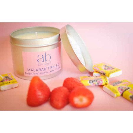Bougie artisanale parfumée Malabar Fraise - Atelier Bougies