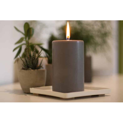 Bougie pilier non parfumée naturelle Gris - Atelier Bougies