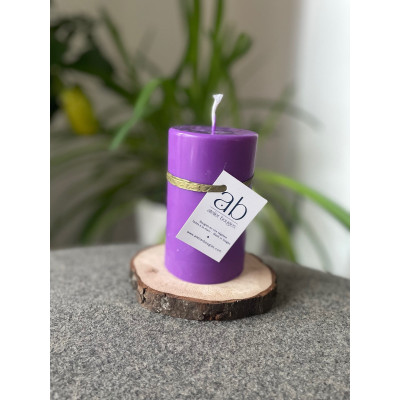 Natural unscented pillar candle, Lilac scent - Atelier Bougies