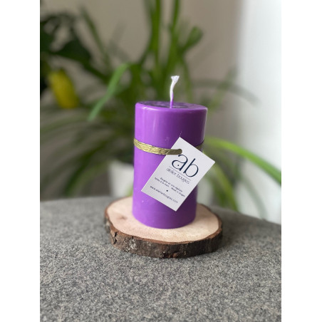 Natural unscented pillar candle, Lilac scent - Atelier Bougies