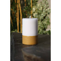 Two-tone natural unscented pillar candle - Atelier Bougies