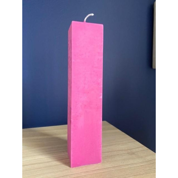 Natural unscented pillar candle, rose scent - Atelier Bougies