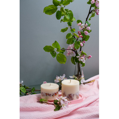 Natural Rose Scented Pillar Candle - TL Candles