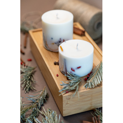 Natural scented Christmas pillar candle - TL Candles