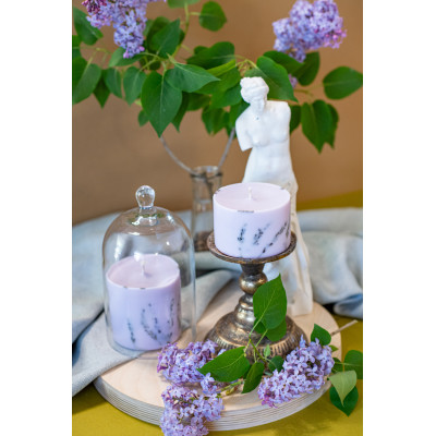 Natural Lavender Scented Pillar Candle - TL Candles