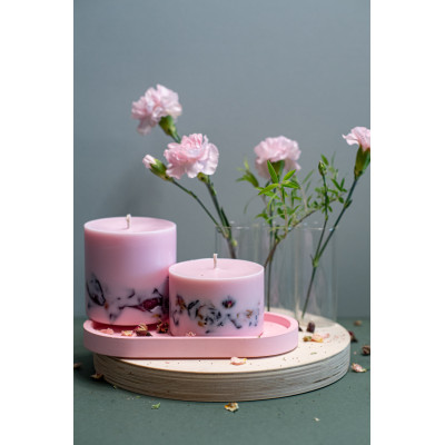 Natural Peony Scented Pillar Candle - TL Candles