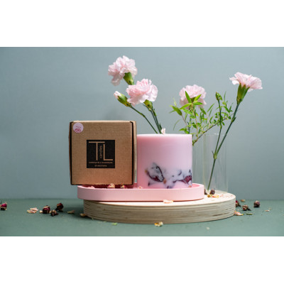 Bougie pilier parfumée naturelle Pivoine - TL Candles