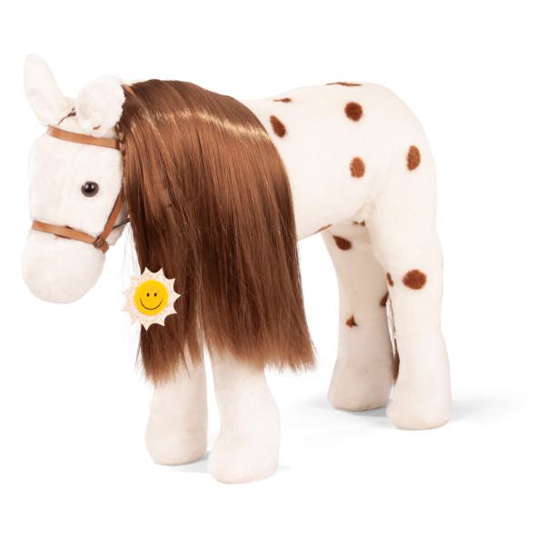 Spotted horse to comb, brown mane, 52 cm