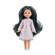Poupée Paula Las Mini Amigas Paola Reina - Longs cheveux noirs mêchés - Robe rose