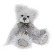 Ours gris Poppins Charlie Bears 34 cm, peluche longue douce,
