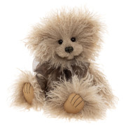 Ours Fizzgig Charlie Bears 33 cm, peluche brun-beige longue ondulée, entièrement articulé.