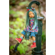 poupée articulée Spoon Lolly, cheveux bleu, avec yeux gris-bleu