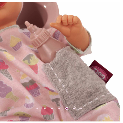 Poupon Götz Sleepy Aquini Pink Popsicle Girl 33 cm, biberon