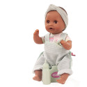 Poupon de bain Götz Sleepy Aquini Popsicle Girl 33 cm avec salopette rayée, bandeau, biberon, tétine et pot.