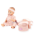 Poupon de bain Götz Aquini Butterfly Girl 33 cm avec tenue rose, bandeau, serviette papillon, biberon et pot.