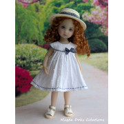 Tenue pour poupée Li'l Dreamer, robe blanche plumetis, et chapeau