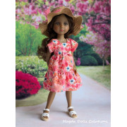 Tenue pour poupée Fashion Friends, robe fleurie et chapeau de paille