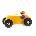 Voiture rétro jaune en bois - Bajo