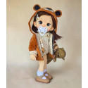 Poupée Premium Art and Doll, inspiration Waldorf, combinaison, veste Teddy Bear, Tétine et chaussures