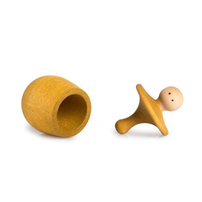 Yellow Little Things Grapat – Petit pot et toupie en bois