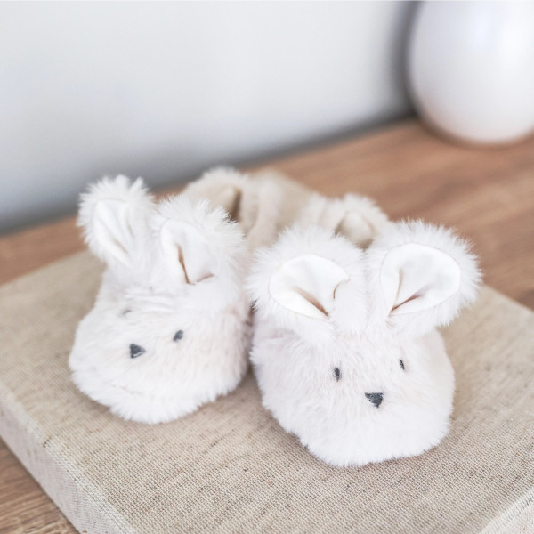 Luxury ivory bunny slippers - Alimrose