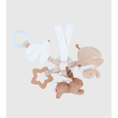 Trousseau d'activités Bali et Moka Noukie's avec hochet, anneau de dentition et jouets sensoriels pour bébé