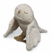 Peluche chauffante chouette des neiges blanche Senger Naturwelt en coton biologique