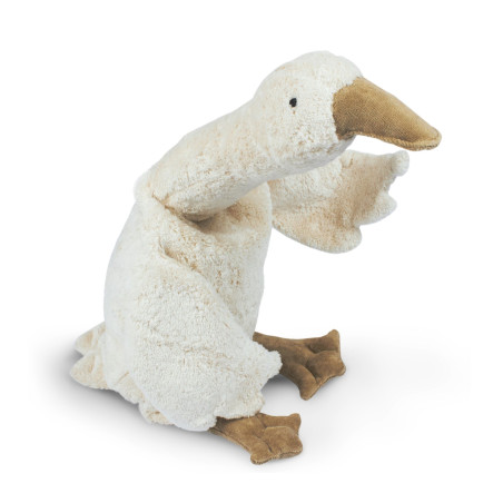 Grande peluche chauffante Oie blanche Senger Naturwelt en coton biologique certifié GOTS.