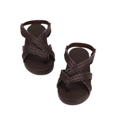 Brown thong sandals with a strap for Siblies dolls