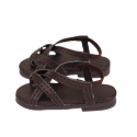 Brown thong sandals with a strap for Siblies dolls