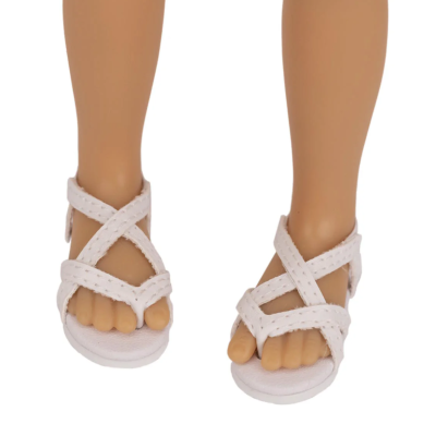 White flip-flops with a strap for Siblies dolls