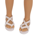 White flip-flops with a strap for Siblies dolls