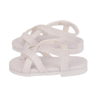 Tongs blanches à bride pour poupée Siblies
