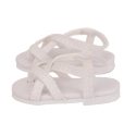 Tongs blanches à bride pour poupée Siblies