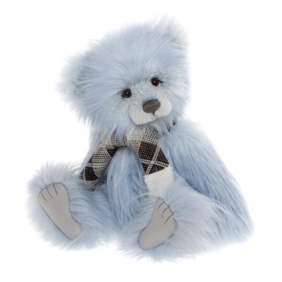 Ourse Hyacinth Charlie Bears Plumo 41 cm, peluche bleu pastel avec mohair et alpaga.