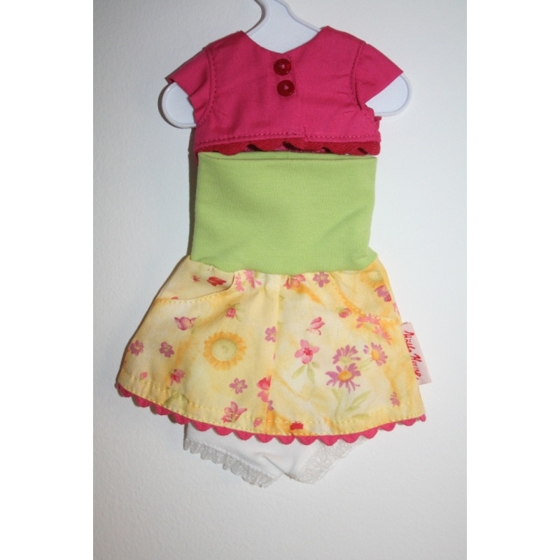 Tenue Printanière Pour Poupée Minouche 34 Cm - Fait Main - Vêtement Seul
