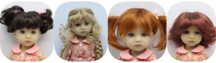Lot De Perruques Et Cheveux Naturels Pour Poupée Ancienne En Porcelaine (env. 20 Cm)