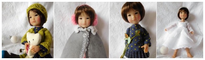 Original Outfits for Ten Ping, Gigi and Four Kindergartner Dolls