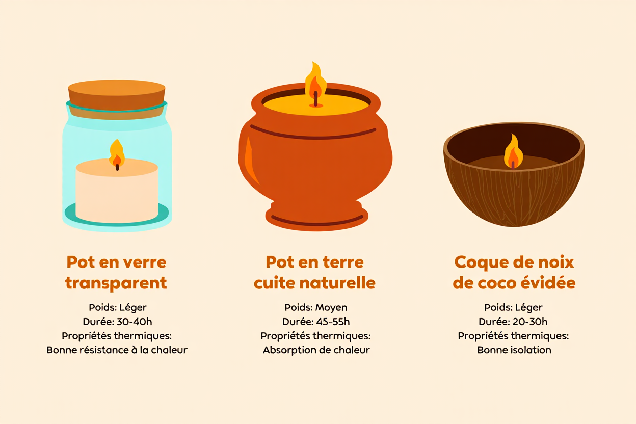 Comparaison des contenants de bougies naturelles
