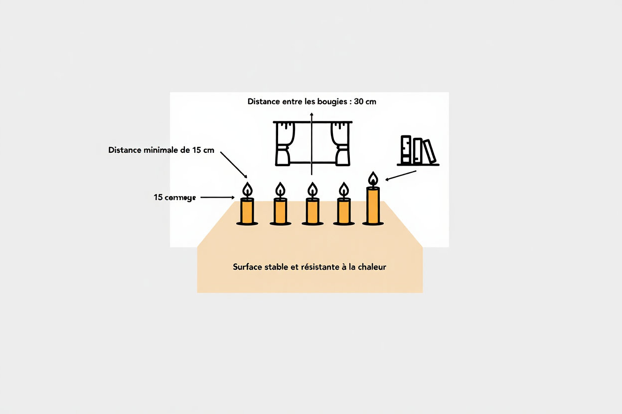 Disposition sécurisée des bougies dans une pièce